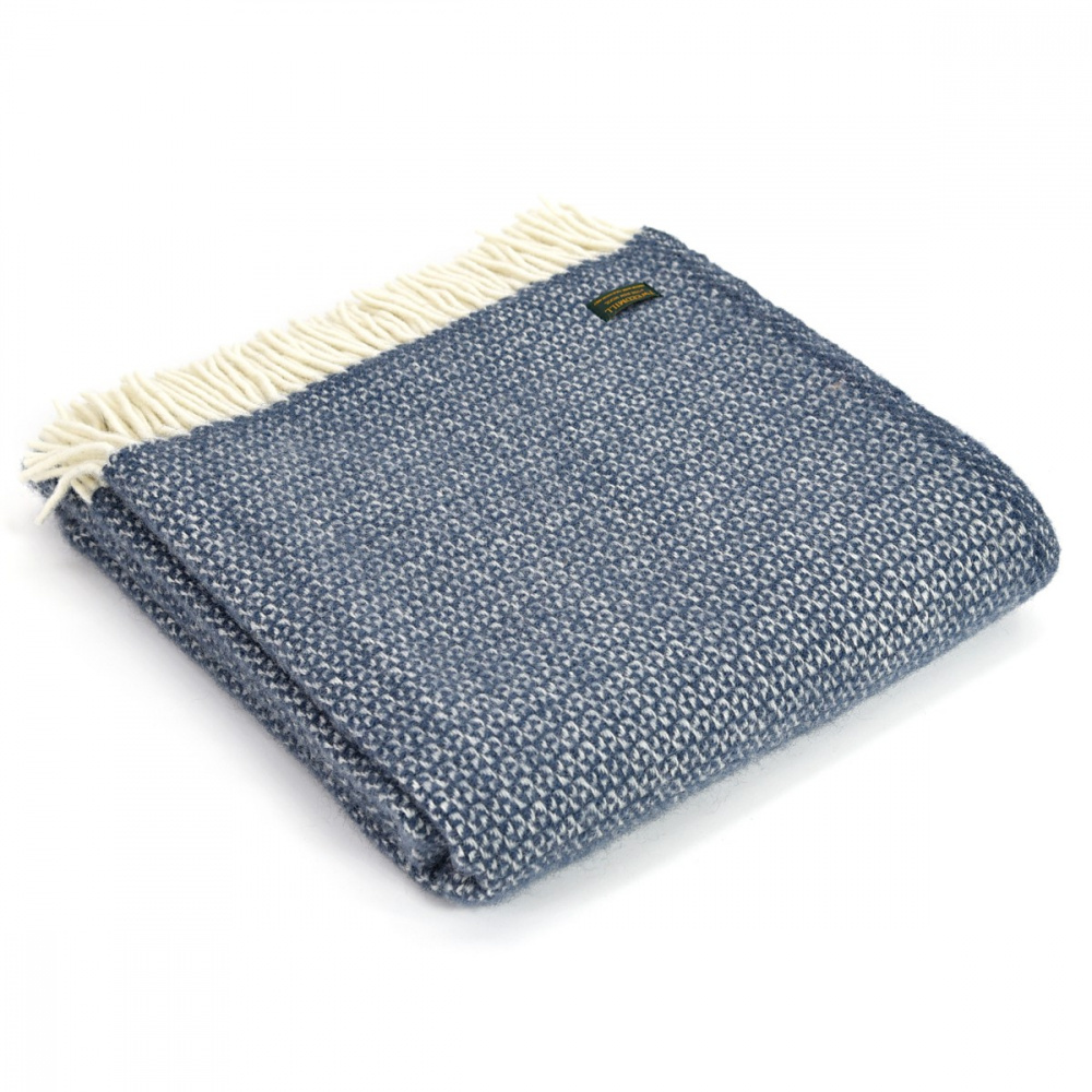 Plaid en laine Tweedmill - Illusion bleu ardoise