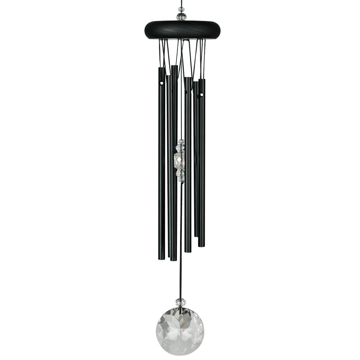 Woodstock vindspil, 40 cm - Meditation, sort