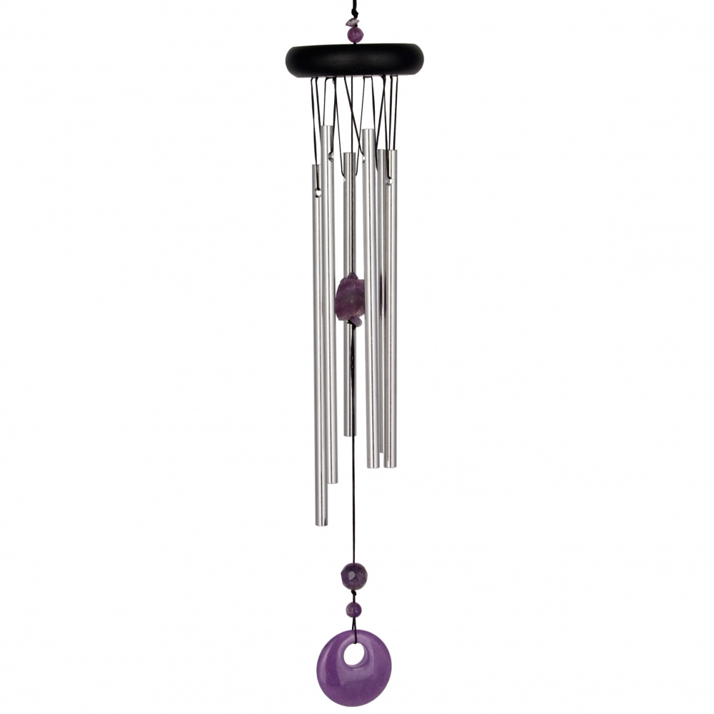 Woodstock-Windspiel, 47 cm - Chakra, Amethyst