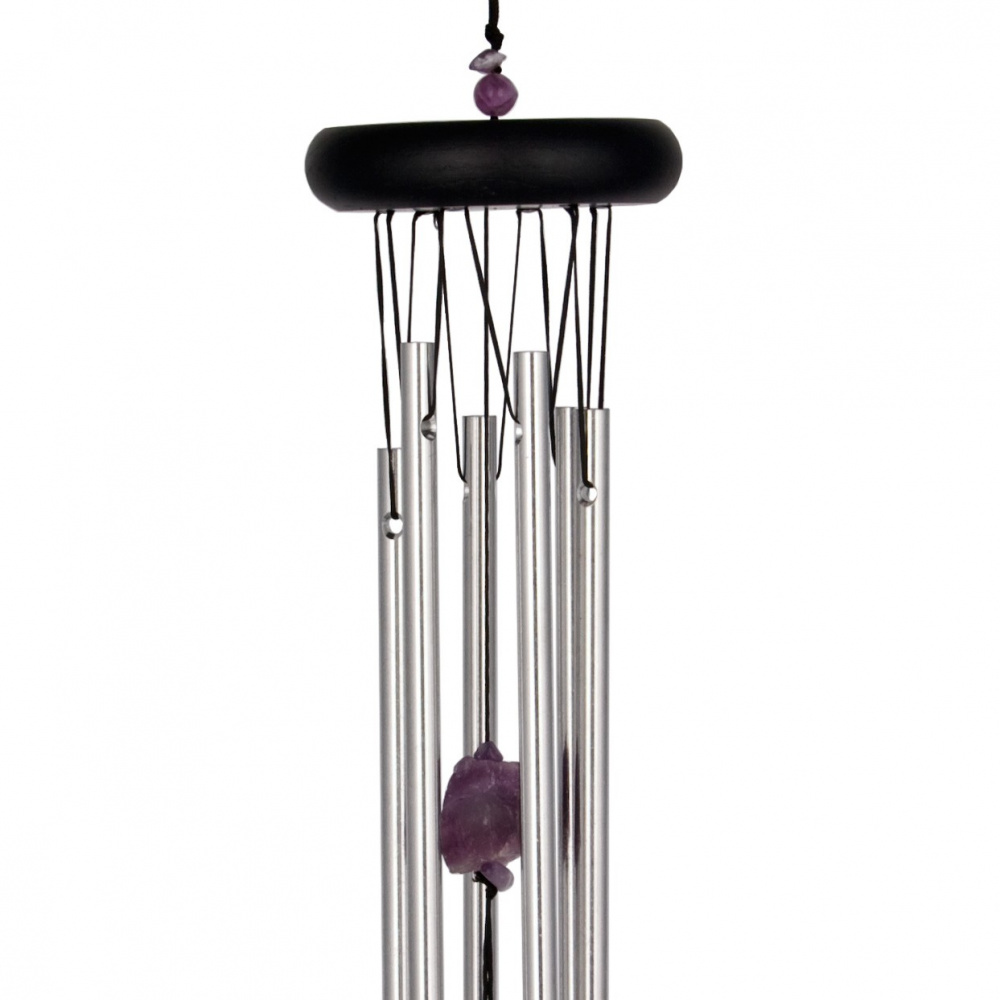 Woodstock-Windspiel, 47 cm - Chakra, Amethyst - Bild 2