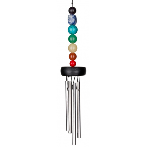 Woodstock-Windspiel, 29 cm - Chakra, 7 Steine