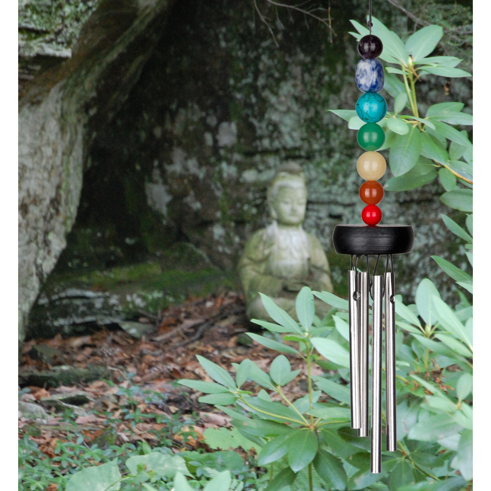 Woodstock vindspil, 29 cm - Chakra, 7 sten - Billede 5