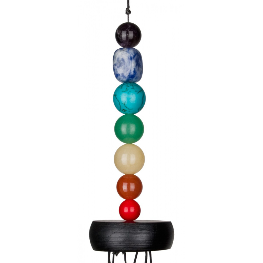 Woodstock vindspil, 29 cm - Chakra, 7 sten - Billede 3
