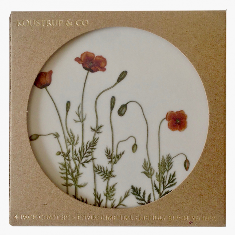 Koustrup & Co. glass coasters - Oriental poppy - Image 2
