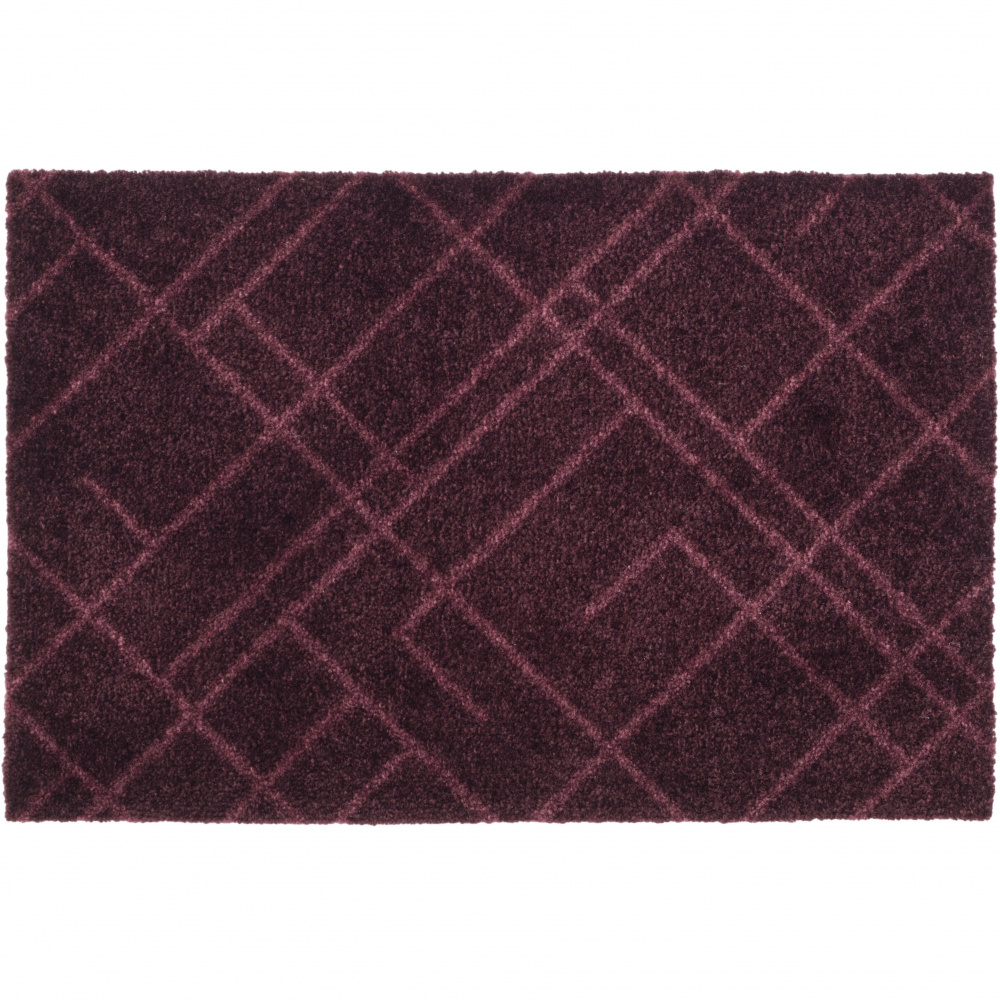Paillasson Tica, lignes/bordeaux -  40x60