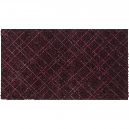 Paillasson Tica, lignes/bordeaux -  67x120