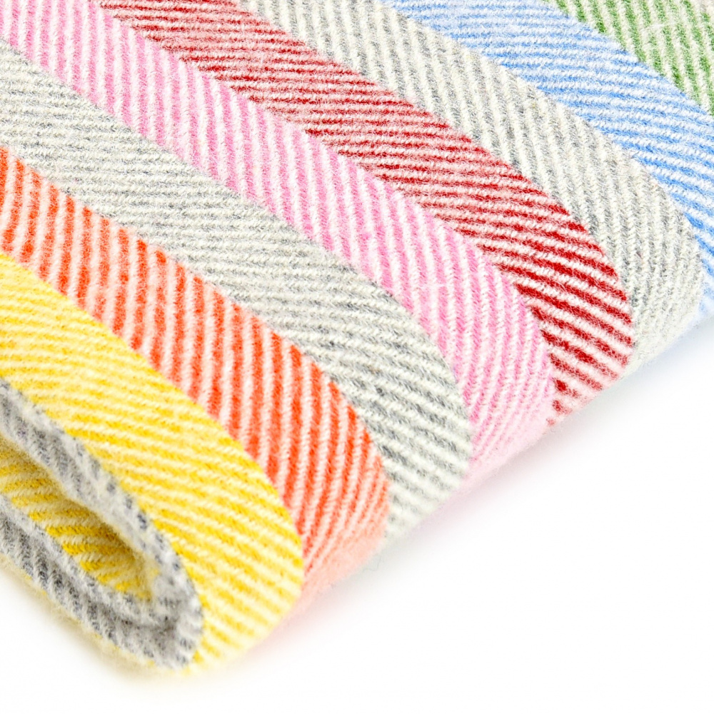Plaid en laine Tweedmill - Stripe Rainbow Grey - Image 2