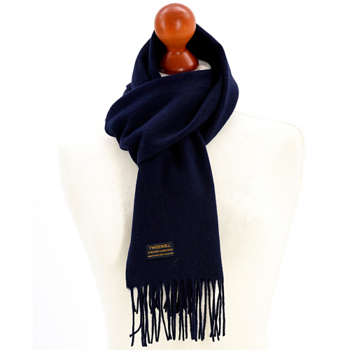 Tweedmill Schal aus Lammwolle - Navyblau