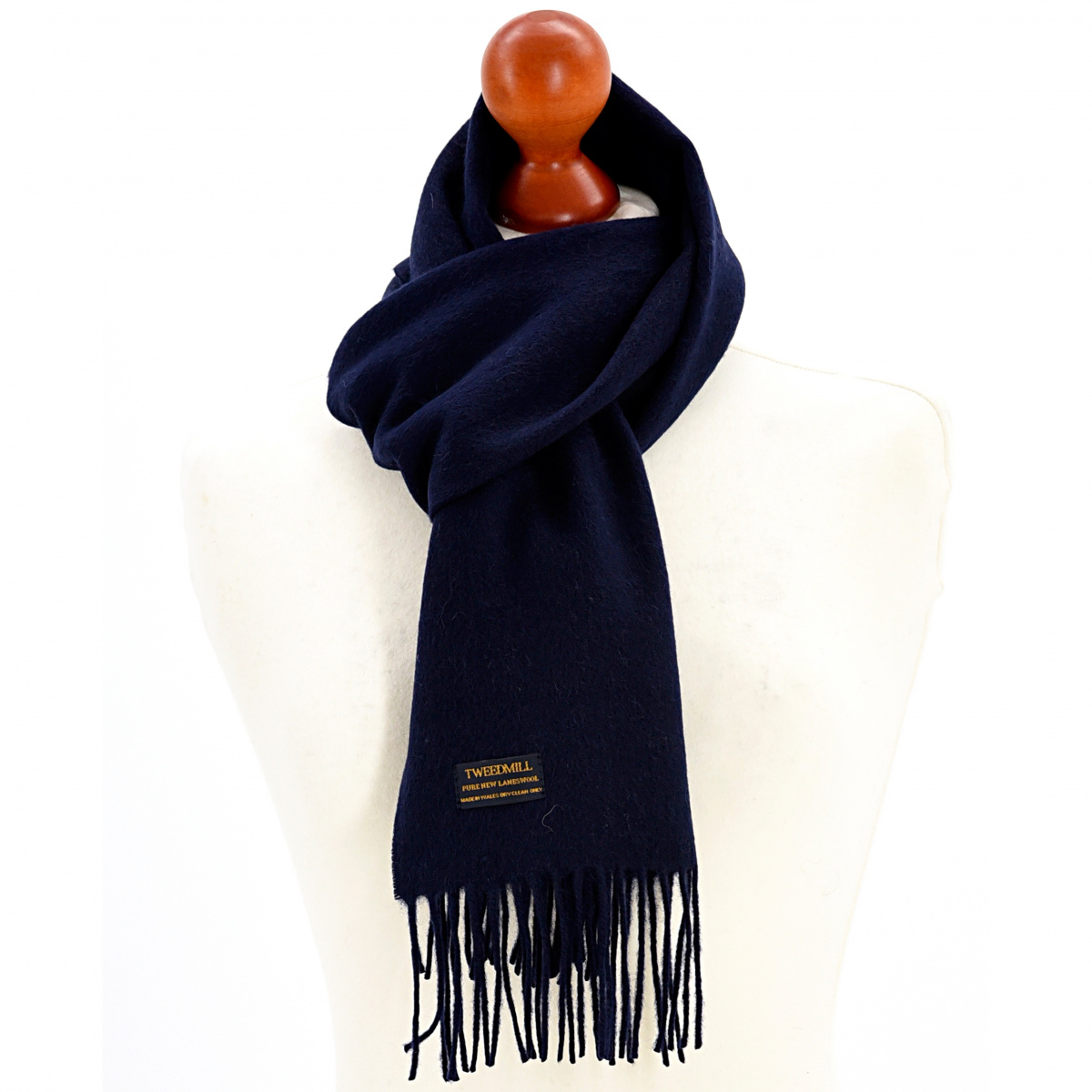 Tweedmill Schal aus Lammwolle - Navyblau