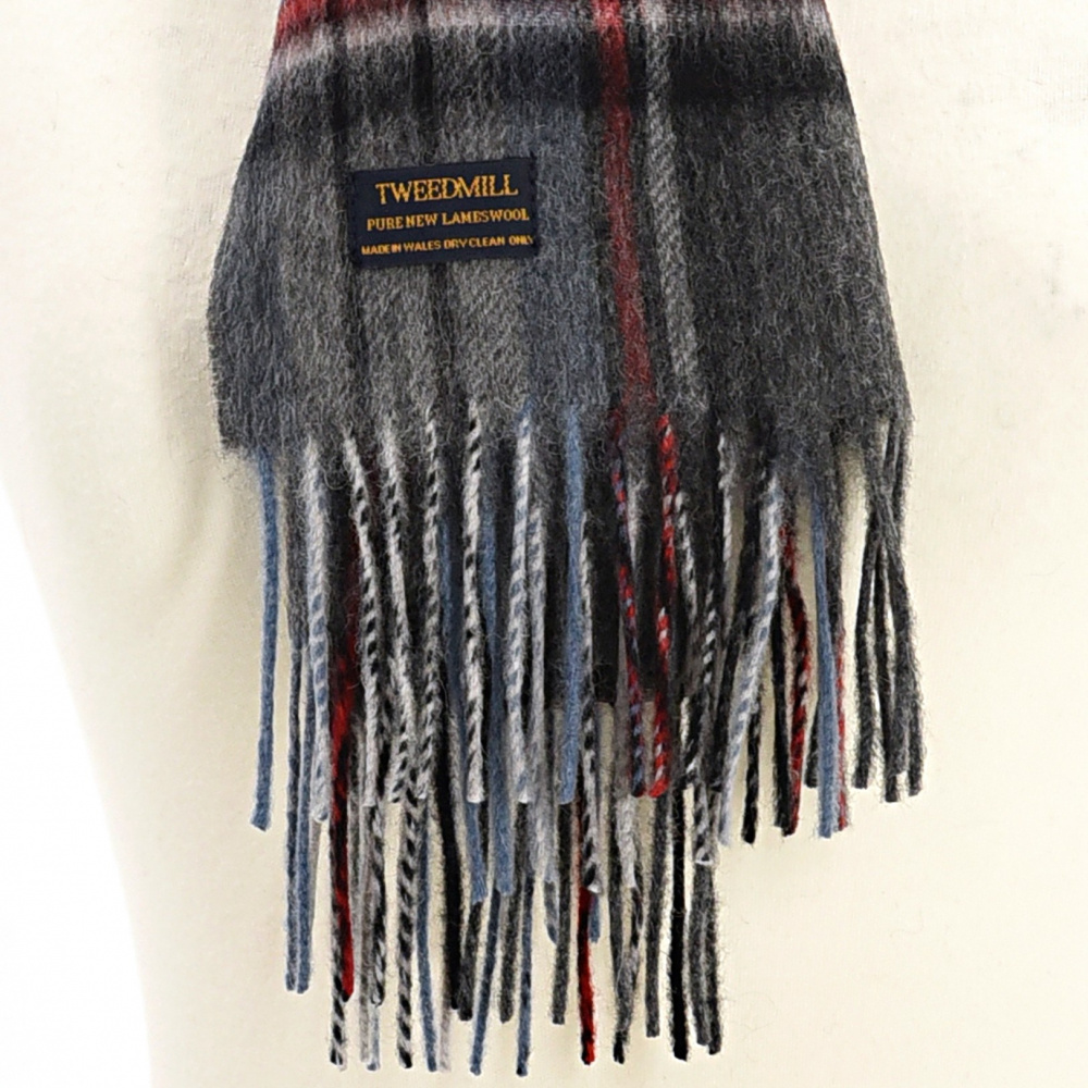 Tweedmill lambswool scarf - Grey Stewart - Image 3