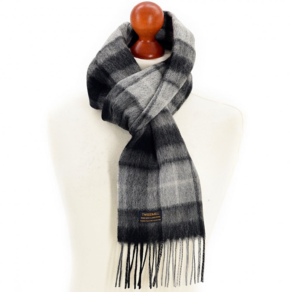 Tweedmill halsduk i lammull - Grey Buchanan