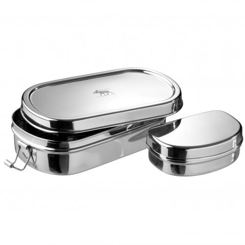 Boîte à repas Pulito en acier inoxydable - ovale