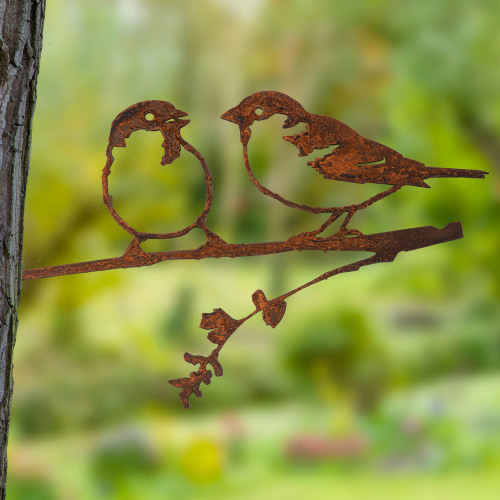 Oiseau Metalbird en acier Corten - moineaux domestiques