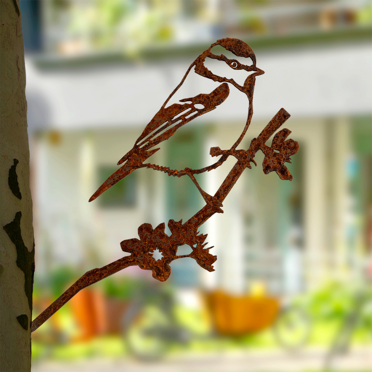 Metalbird Vogel aus Cortenstahl - Blaumeise