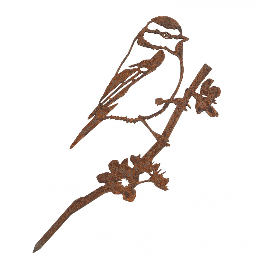 Metalbird bird in corten steel - blue tit - Image 2