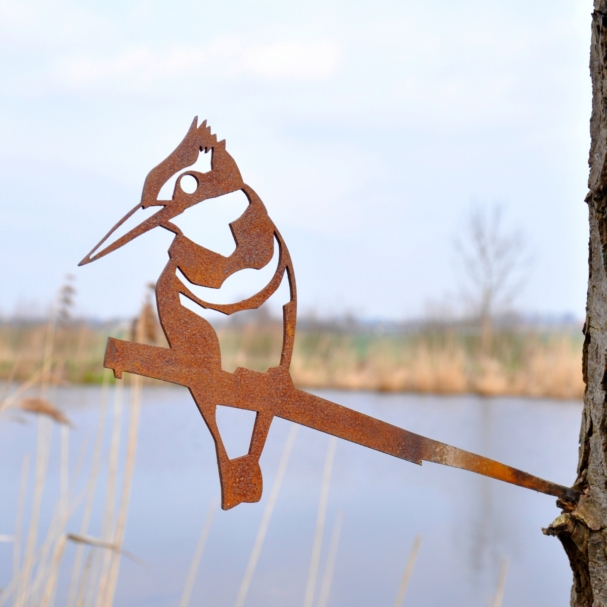 Metalbird Vogel aus Cortenstahl - Eisvogel