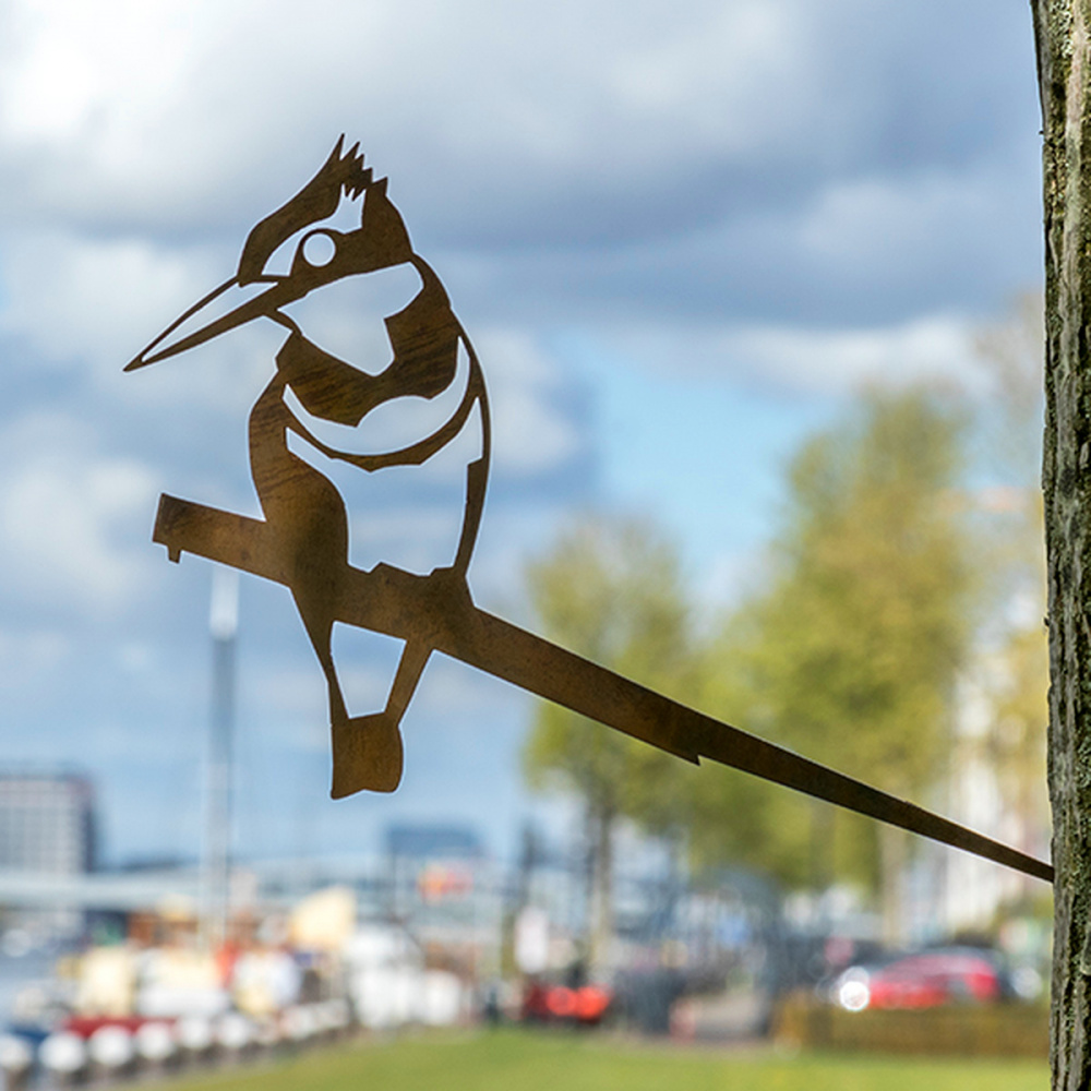 Metalbird fugl i cortenstål - isfugl - Billede 5