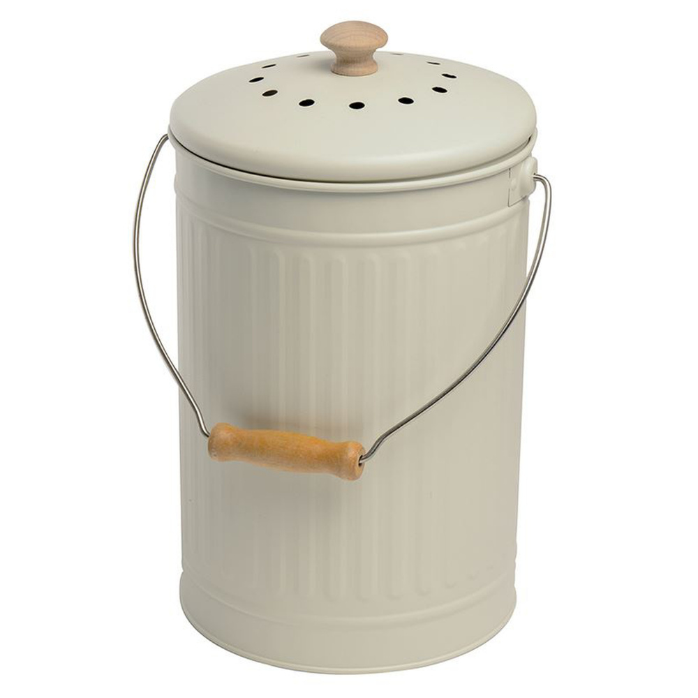 Seau à compost Eddingtons avec filtre à charbon - 7 L, beige - Image 2