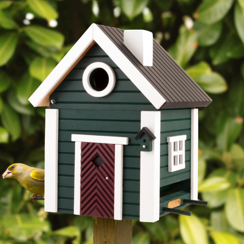 Wildlife Garden birdhouse/bird feeder - green