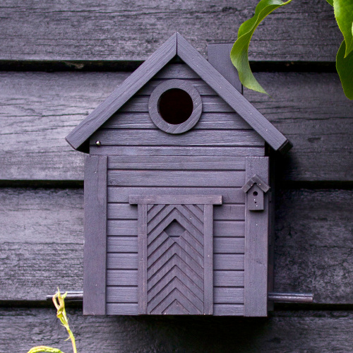 Wildlife Garden birdhouse and bird feeder - Charcoal